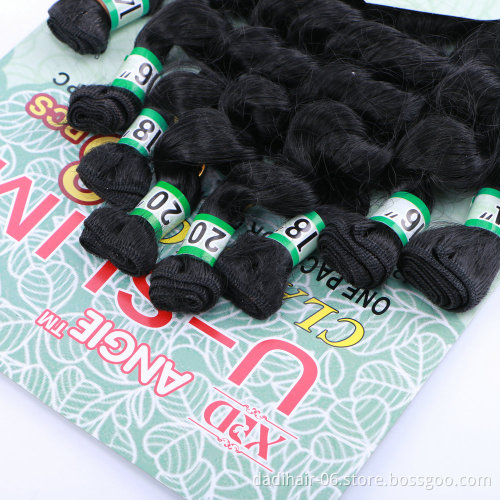 Adorable cheap premium fiber U-SLIM 8pcs hair weaves,popular natural hair synthetic hair extensions for black women
